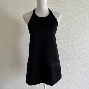 Edun Black Halter Top with Ring Closure at Neckline